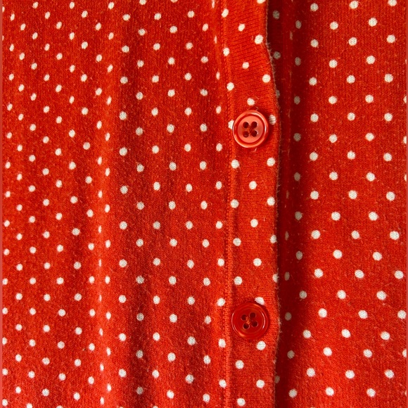 Merona Sweaters - Reddish Orange Merona Polka Dotted Cardigan Size XS